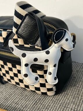 Dalmatian purse charm NEW white and Black Polka Dot Dog Accessory